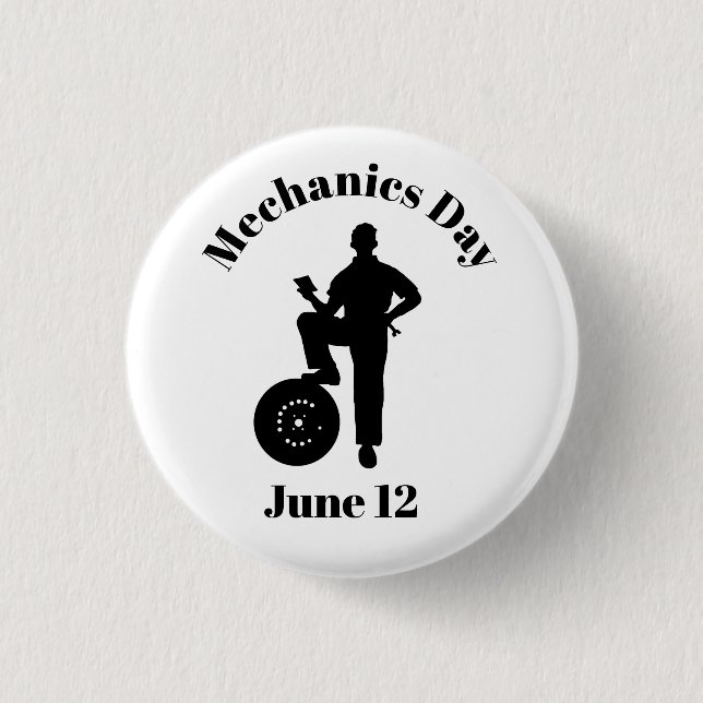 Badge Rond 2,50 Cm Bouton Jour Mécanique (Devant)