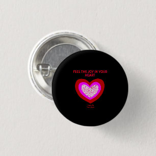 Badge Rond 2,50 Cm Bouton Joyful Heart Round