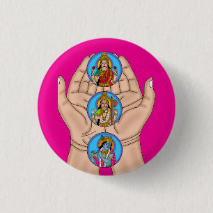 Badge Rond 2,50 Cm Bouton Karagre Vasate Lakshmi Shloka