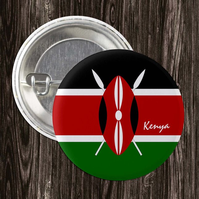 Badge Rond 2,50 Cm Bouton Kenya, mode Drapeau kenyan patriotique (Créateur téléchargé)
