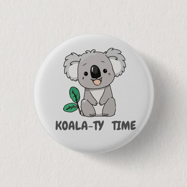 Badge Rond 2,50 Cm Bouton Koala (Devant)