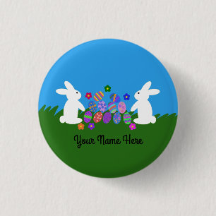 Badge Rond 2,50 Cm Bouton Lapin de Pâques #1
