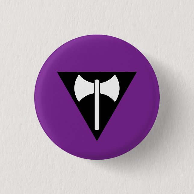 Badge Rond 2,50 Cm Bouton lesbien de fierté (Labrys) (Devant)