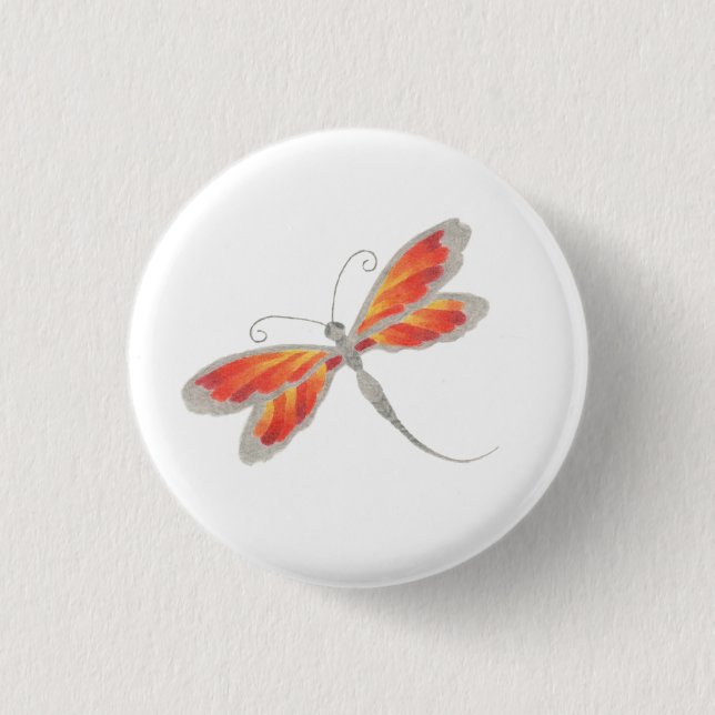 Badge Rond 2,50 Cm Bouton libellule (Devant)