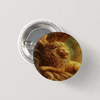 Badge Rond 2,50 Cm Bouton Lion d'Or