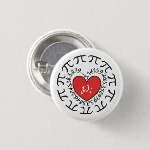Badge Rond 2,50 Cm Bouton Love Pi 3.14