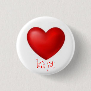 Badge Rond 2,50 Cm Bouton Love You Valentine