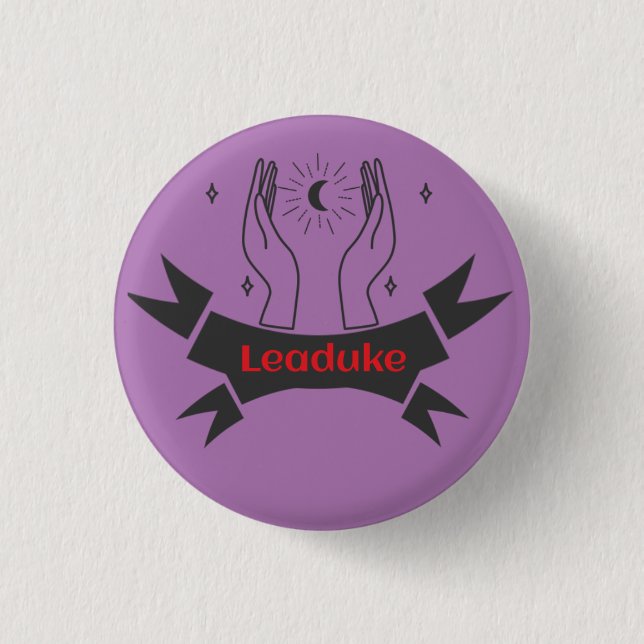 Badge Rond 2,50 Cm Bouton Lune Leaduke (Devant)