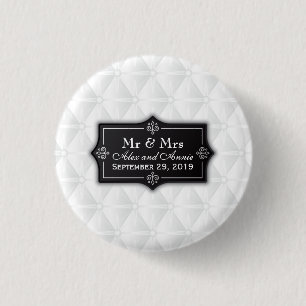 Badge Rond 2,50 Cm Bouton Luxuriant Personnalisé Mariage