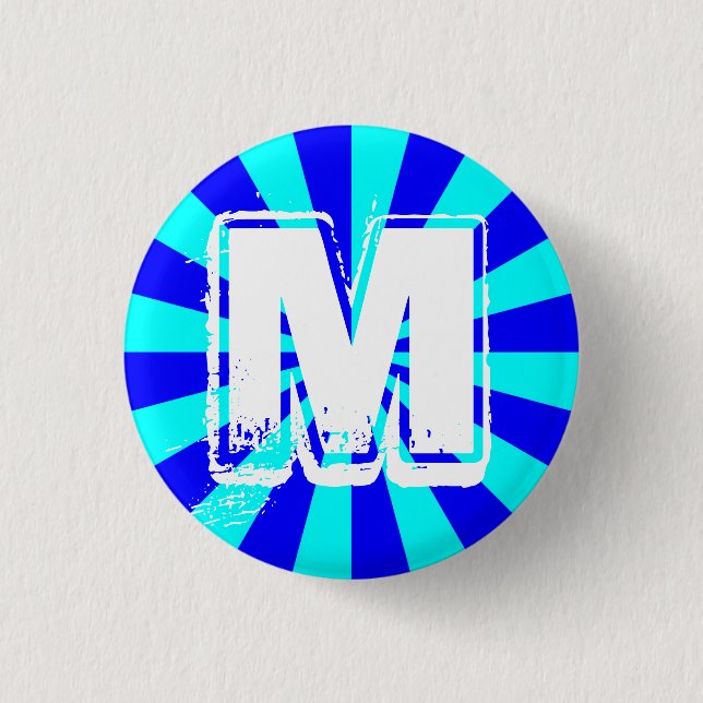 Badge Rond 2,50 Cm Bouton M monogramme (Devant)