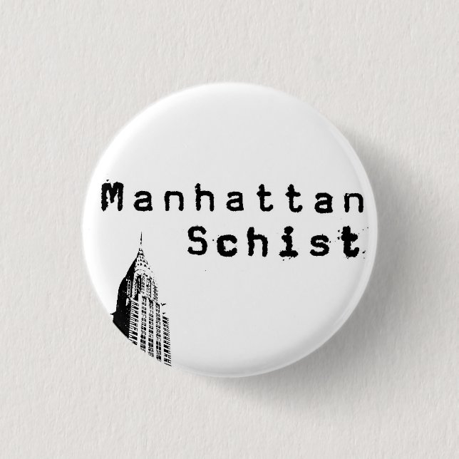 Badge Rond 2,50 Cm Bouton Manhattan Schist "Chrysler" (Devant)