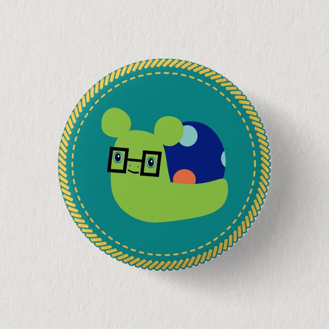 Badge Rond 2,50 Cm Bouton Mascot d'escargot IGGPPCamp (Devant)