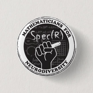Badge Rond 2,50 Cm Bouton Mathématiciens pour Neurodiversity