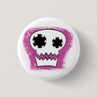 Badge Rond 2,50 Cm Bouton mécanique de crâne