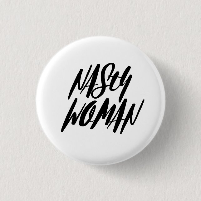 Badge Rond 2,50 Cm Bouton MÉCHANT de FEMME (Devant)
