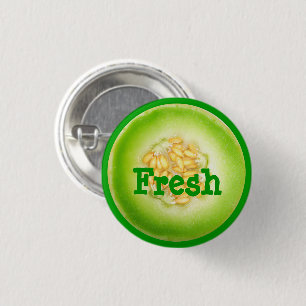 Badge Rond 2,50 Cm Bouton melon miel