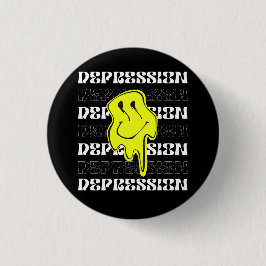 Badge Rond 2,50 Cm Bouton MELT_Dépression_Noir