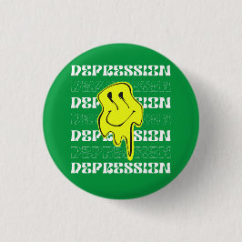 Badge Rond 2,50 Cm Bouton MELT_Dépression_Vert