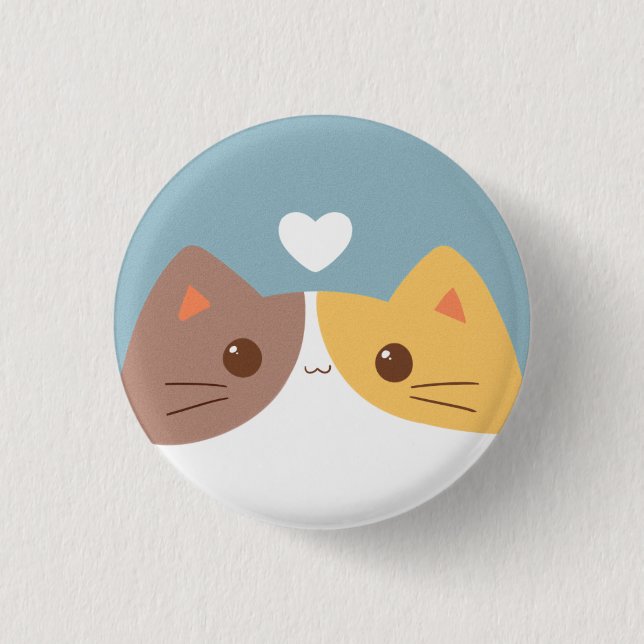 Badge Rond 2,50 Cm Bouton mignon de chat (Devant)
