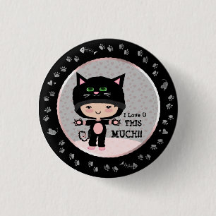 Badge Rond 2,50 Cm Bouton mignon de chat