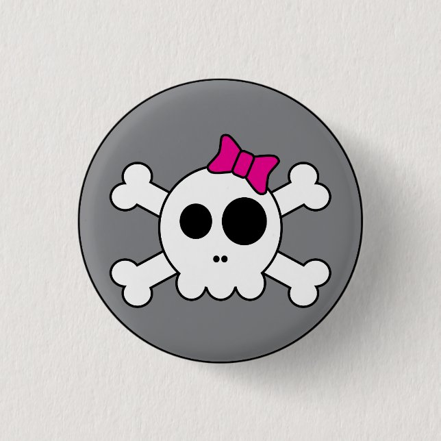 Badge Rond 2,50 Cm Bouton mignon de Skully (Devant)
