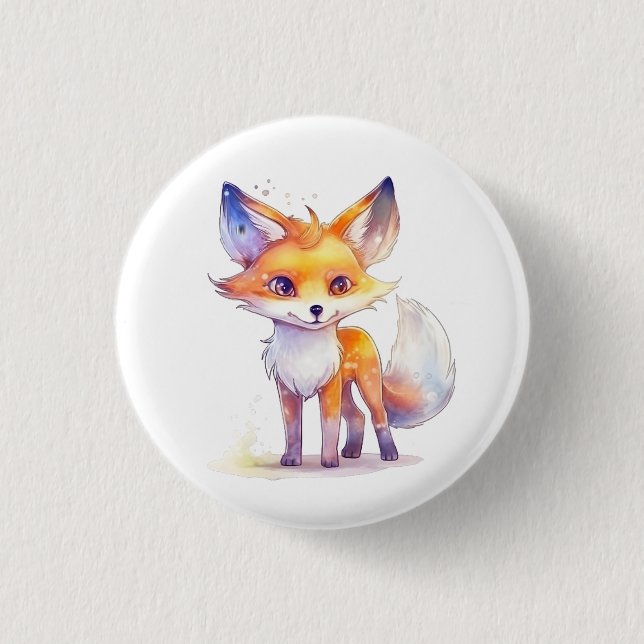 Badge Rond 2,50 Cm Bouton mignon renard bébé (Devant)