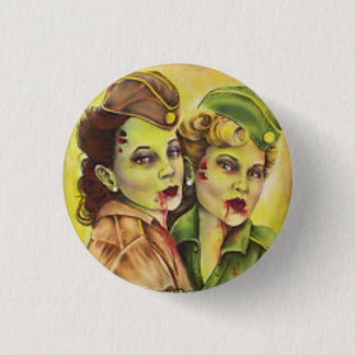 Badge Rond 2,50 Cm Bouton militaire adorable de femmes de zombi