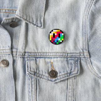 Badge Rond 2,50 Cm Bouton mince arc-en-ciel Pico-8