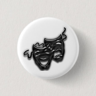 Badge Rond 2,50 Cm Bouton Mini Masques Noir Large