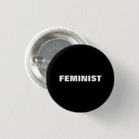 Bouton minimaliste féministe noir et blanc