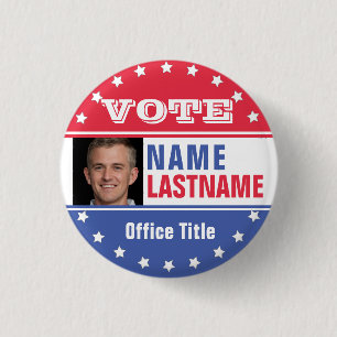 Badge Rond 2,50 Cm Bouton Modèle de campagne photo pour les élections