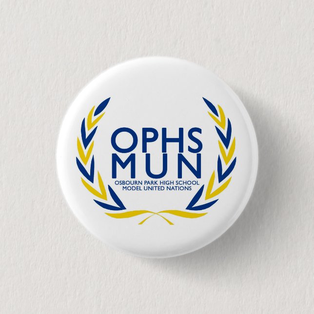 Badge Rond 2,50 Cm Bouton modèle de l'ONU d'OPHS (Devant)
