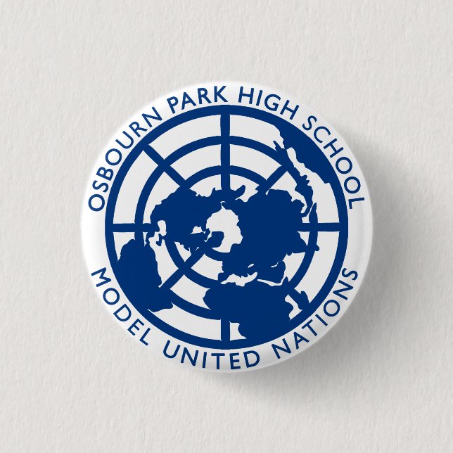 Badge Rond 2,50 Cm Bouton modèle de l'ONU d'OPHS (Devant)