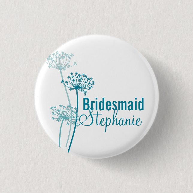 Badge Rond 2,50 Cm Bouton moderne de goupille de mariage de (Devant)