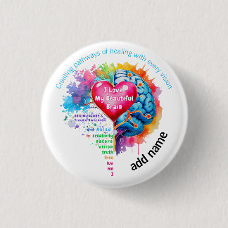 Badge Rond 2,50 Cm Bouton Mon Beau Cerveau