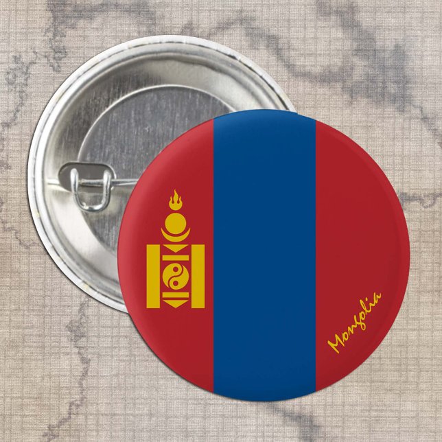 Badge Rond 2,50 Cm Bouton Mongolie, mode Drapeau patriotique mongol (Créateur téléchargé)