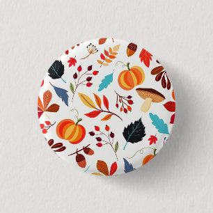 Badge Rond 2,50 Cm Bouton Motif Automne automne