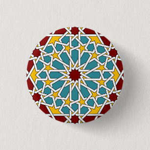 Badge Rond 2,50 Cm Bouton motif géométrique islamique