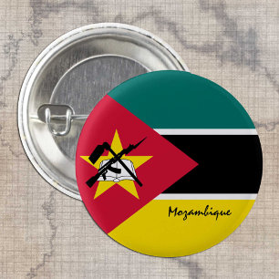 Badge Rond 2,50 Cm Bouton Mozambique, drapeau patriotique du Mozambiq