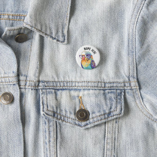 Badge Rond 2,50 Cm Bouton Nerdy Budgie personnalisé