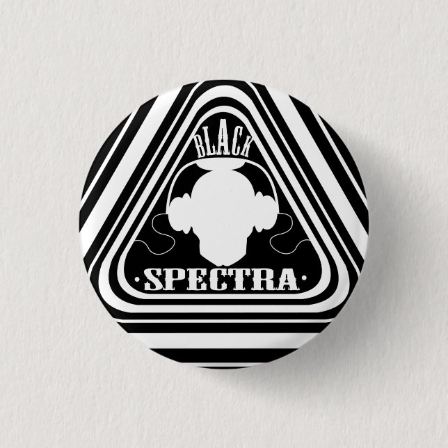 Badge Rond 2,50 Cm Bouton noir de spectres (Devant)