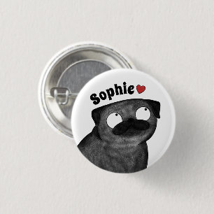 Badge Rond 2,50 Cm Bouton nom personnalisé de Carlin, nom personnalis