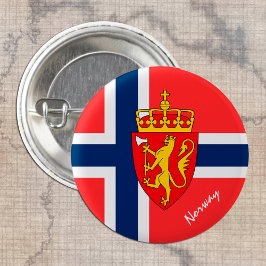 Badge Rond 2,50 Cm Bouton norvégien, mode drapeau norvégien patriotiq