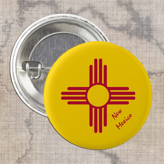Badge Rond 2,50 Cm Bouton Nouveau Mexique, Nouveau drapeau mexicain p (Créateur téléchargé)