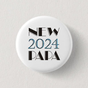 Badge Rond 2,50 Cm Bouton Nouveau Papa 2024