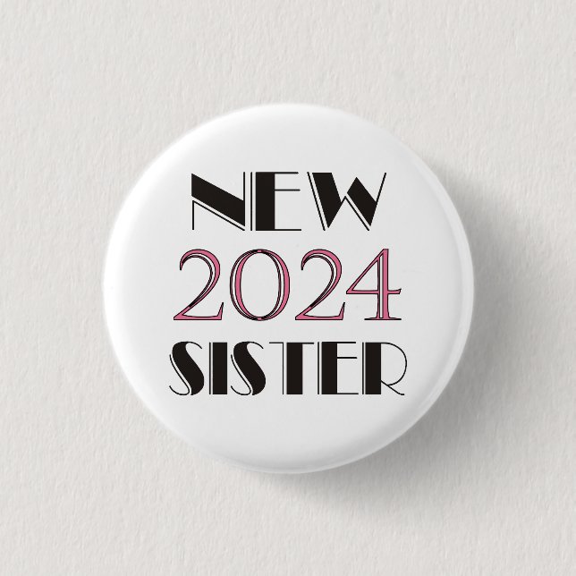Badge Rond 2,50 Cm Bouton Nouvelle soeur 2024 (Devant)