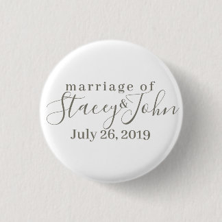 Badge Rond 2,50 Cm Bouton nuptiale Mariage simple
