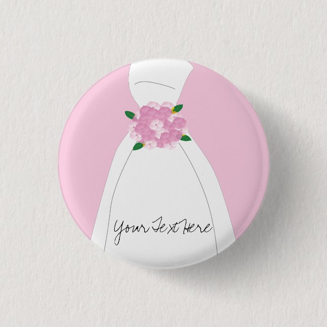 Badge Rond 2,50 Cm Bouton nuptiale rose (Devant)
