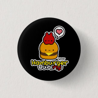 Badge Rond 2,50 Cm Bouton (ny) de petit pain d'hamburger (noir)