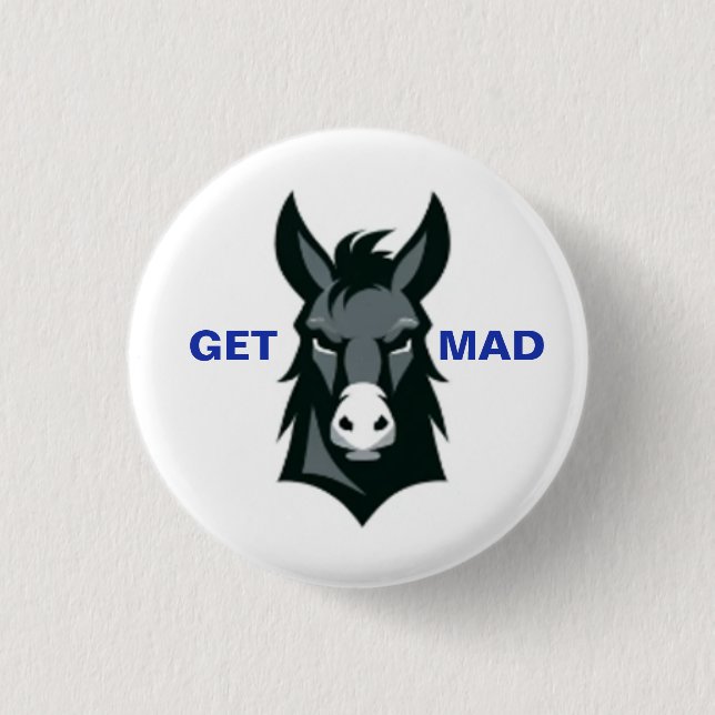 Badge Rond 2,50 Cm Bouton Obtenir Mad (Devant)